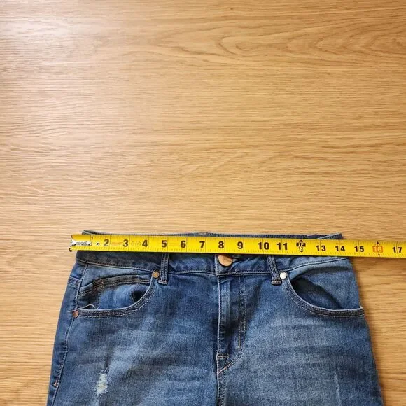 1822 Denim Jeans Womens 6 Taylor Skinny Stretch Cuffed Cropped Hippie Blue 28x24 - Picture 5 of 11